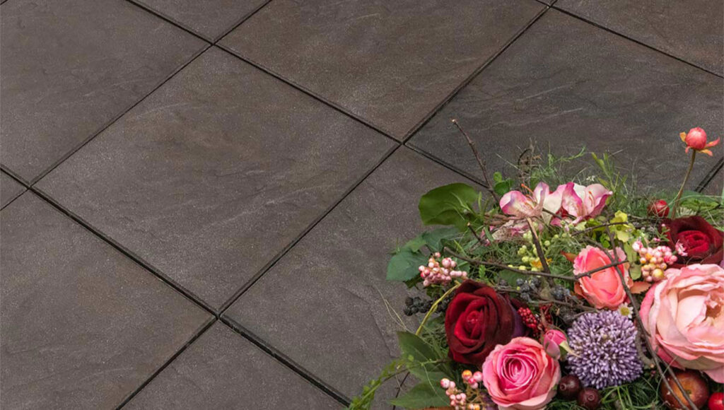 Terrassenplatten 40x40  mit Blumenstrau&szlig; 